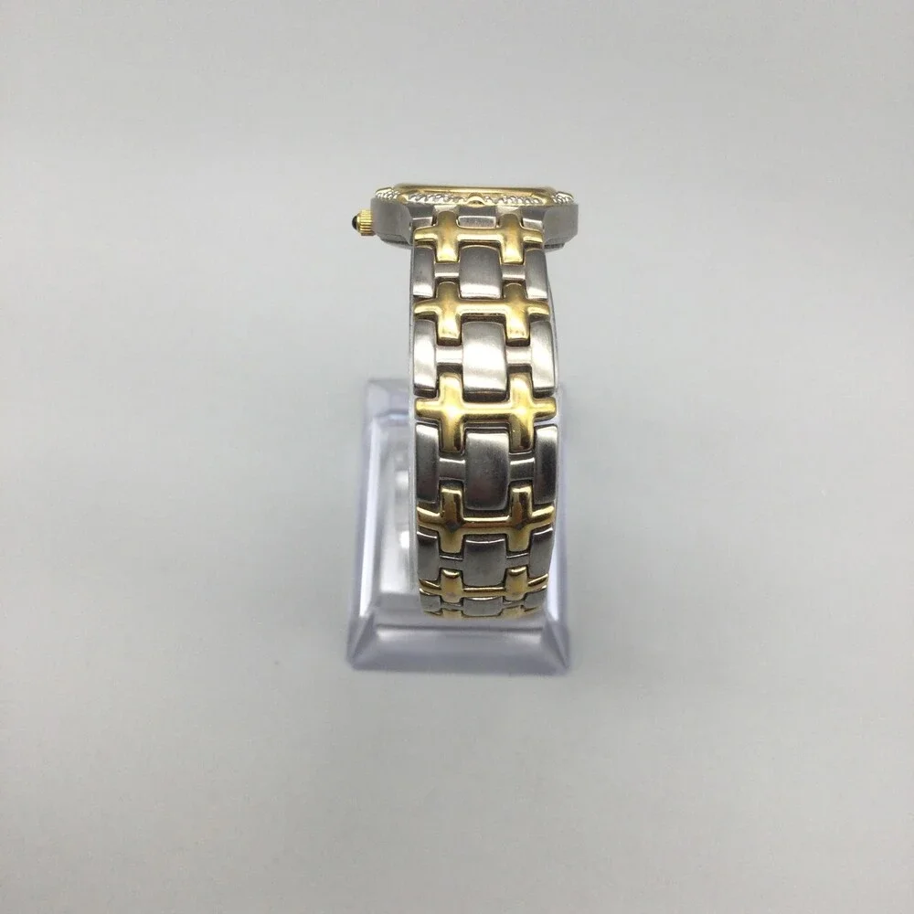 Anne Klein Diamond Swiss Womens Watch 24mm White Dial Two Tone New Battery 7.25